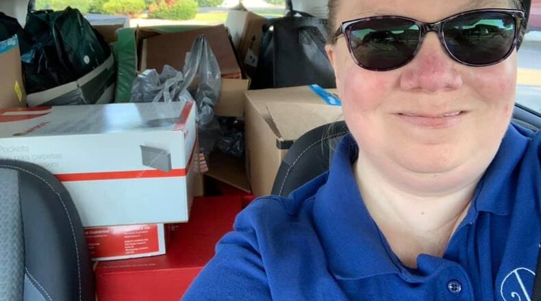 Nancy Little is a Butler County resident who recently offered to buy teachers in the Lakota Schools supplies for the coming school year. She doesn’t have kids, but she does understand teachers need all the help they can get. She is in her car in this photo delivering supplies to a school in Kentucky and will also buy supplies for a new teacher at Wyandot Early Childhood School.