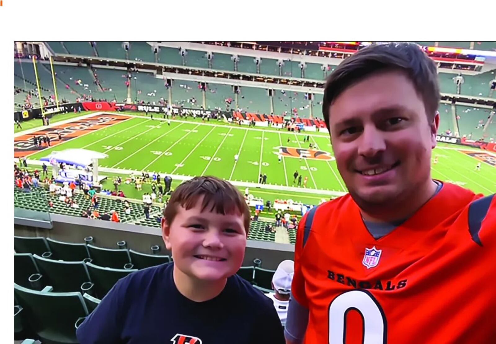 Big Brother Alec and Little Brother Noah spent time together at a Cincinnati Bengals game. They connect through Big Brothers Big Sisters of Butler County. HAMILTONIAN/CONTRIBUTED