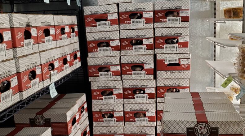 Fresh pasture-raised turkeys at MOON Co-op come from Bowman & Landes farm, which is located in Miami County near New Carlisle, about an hour northeast of Oxford. CONTRIBUTED