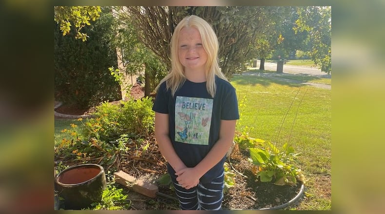 Kylee Meiners, 9, of Hamilton, was killed in a two-vehicle crash Monday night in Butler County.