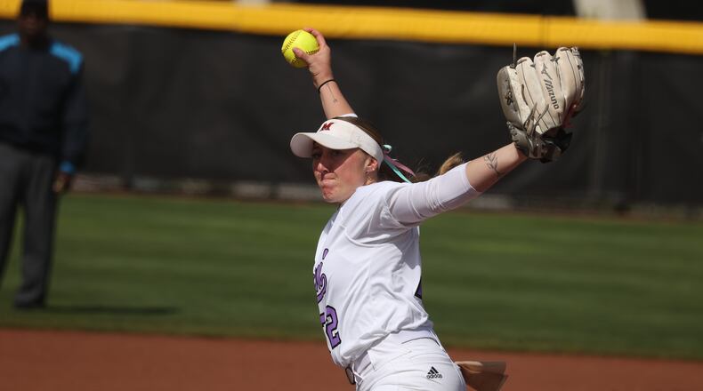 Miami's Madilyn Reeves (72) was named the Mid-American Conference's Pitcher of the Year. Miami Athletics photo