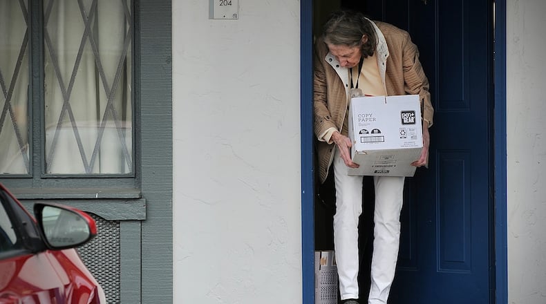 Nancy O'Hara said she and others at the Rodeway Inn, at 185 Byers Road in Miamisburg, were forced out with virtually no notice Monday, Oct. 30, 2023. The city of Miamisburg called the motel “a hotbed of criminal nuisance activity" tied to drugs. MARSHALL GORBY / STAFF
