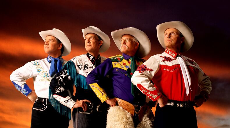 Grammy-winning cowboy quartet Riders in the Sky, (left to right) Joey, the CowPolka King, Woody Paul, Too Slim and Ranger Doug, perform at Sorg Opera House in Middletown on Saturday, March 12.
