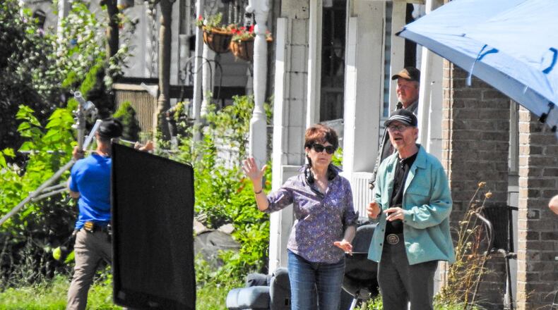 Ron Howard, right, was director of the movie “Hillbilly elegy” filmed last year in Middletown. NICK GRAHAM / STAFF
