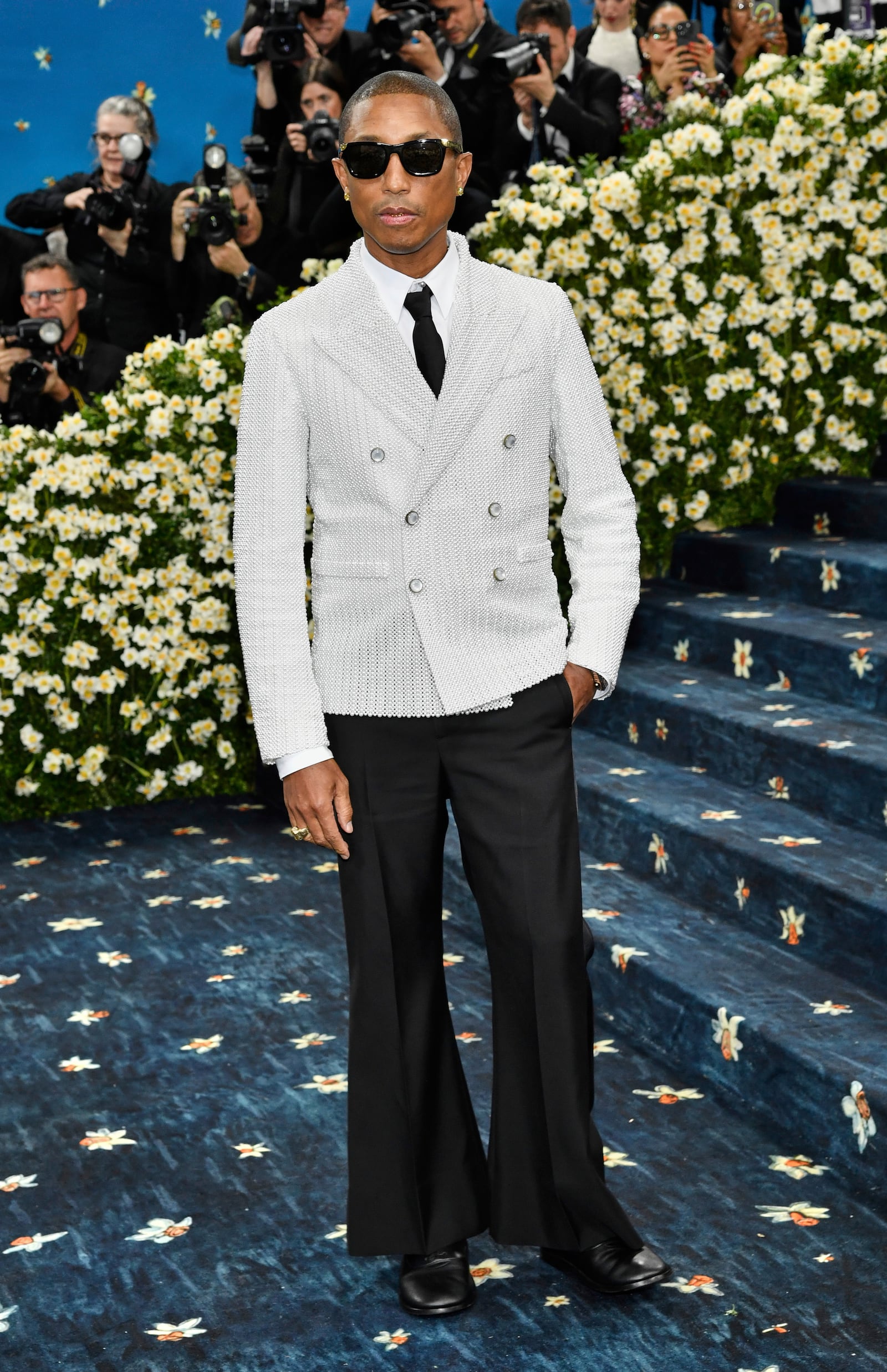 Pharrell Williams attends The Metropolitan Museum of Art's Costume Institute benefit gala celebrating the opening of the "Superfine: Tailoring Black Style" exhibition on Monday, May 5, 2025, in New York. (Photo by Evan Agostini/Invision/AP)