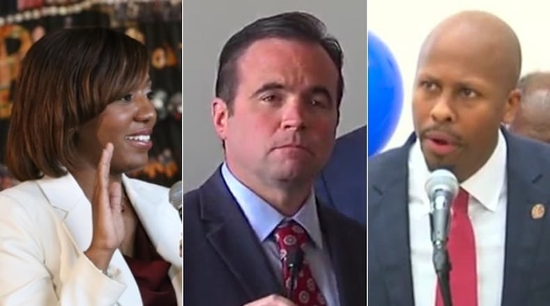 From left: Yvette Simpson, John Cranley and Rob Richardson Jr.