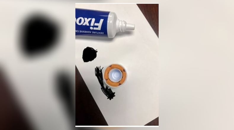 A woman was arrested Sunday for allegedly trying to smuggle suboxone into the Butler County Jail stashed in denture adhesive. BUTLER COUNTY SHERIFF'S OFFICE