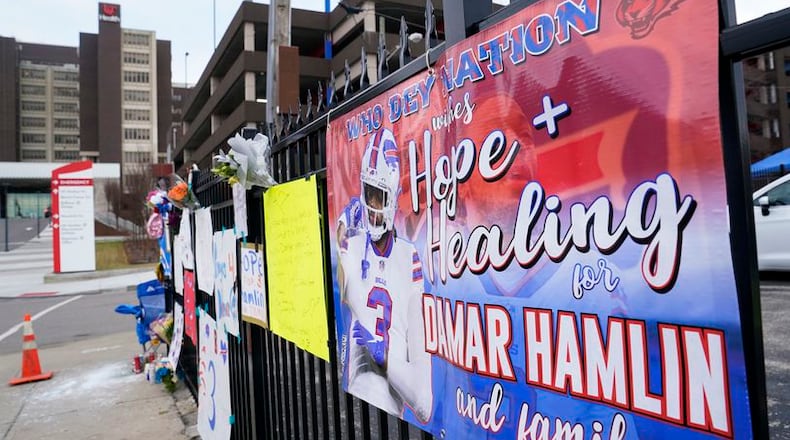 Thousands of Butler County students are combining forces to send prayers and well-wishes to stricken Buffalo Bills player Damar Hamlin and to young Bills fans in the NFL team’s home community. Officials with Hamilton and Fairfield school systems announced Thursday students are working to show their support as Hamlin struggles to recover from his game injuries while in critical condition at University Medical Center in Cincinnati. (File Photo\Journal-News)