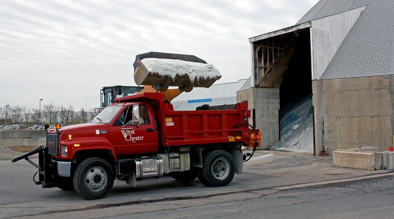 West Chester Twp.’s road division is responsible for keeping 222 miles of township roadway safe. Township officials say it has about 6,000 tons of salt on hand for the season. CONTRIBUTED