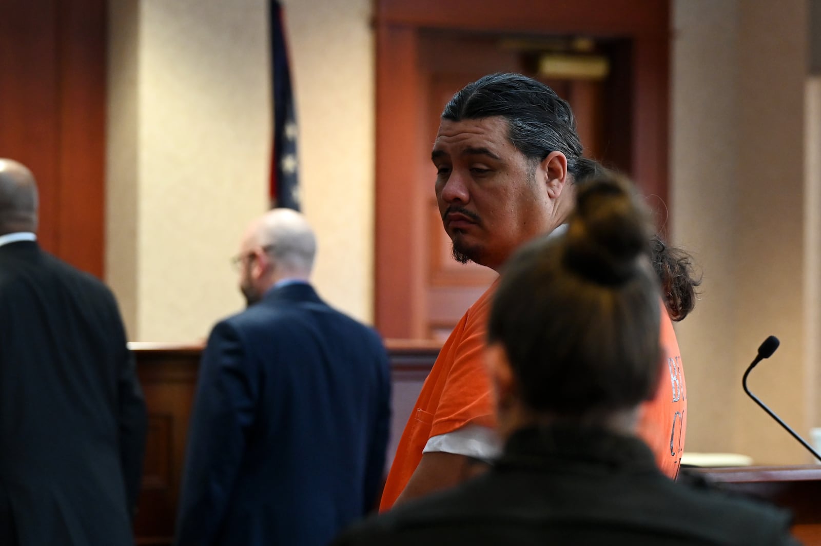Robert Spottedhorse, 43, of Hamilton, pleaded guilty to involuntary manslaughter, a first-degree felony, in Butler County Common Pleas Court Judge Jennifer McElfresh on Thursday, April 17, 2025. The plea was an agreement was made between the Butler County Prosecutor's Office and defense attorney David Washington. Spottedhorse was indicted by a grand jury on Feb. 5, 2025, on murder in the May 8, 2024, incident that killed Roger Douglas Cole Jr., 29, also of Hamilton. MICHAEL D. PITMAN/STAFF