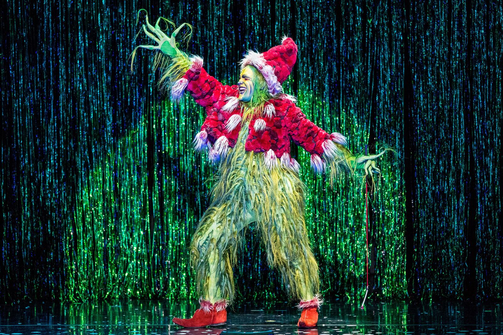 Philip Huffman as The Grinch in Dr. Seuss' "How the Grinch Stole Christmas - The Musical," slated Dec. 10-15, 2024 at the Aronoff Center in Cincinnati. CONTRIBUTED