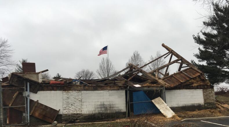 Pictured is the demolished old barn that stood for decades at Harbin Park. The barn was demolished along with two other buildings as part of a renovation of the Fairfield park. CONTRIBUTED