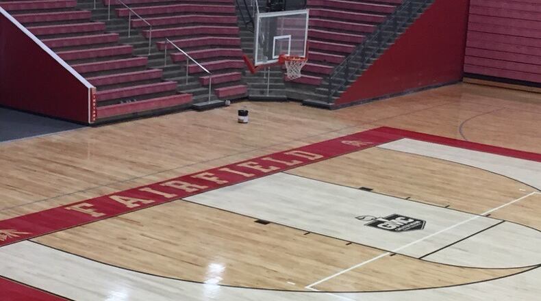One of the largest high school gyms in Southwest Ohio just received a refinished basketball court surface with new colors and design. Fairfield High School in Butler County now sports a new playing surface for its boys and girls sports and physical education classes. The district is also opening three new schools in early September. CONTRIBUTED