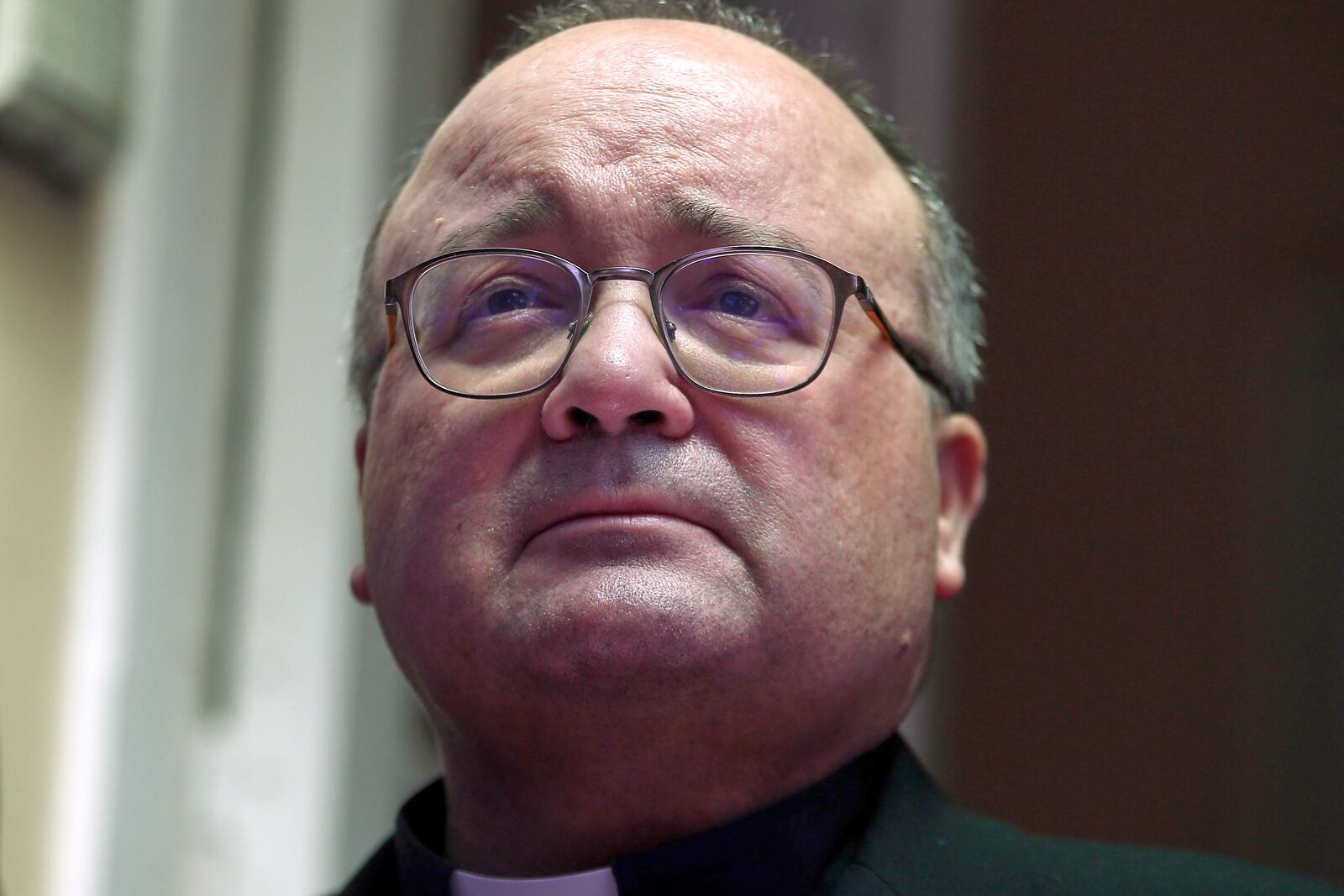 FILE - Archbishop Charles Scicluna is seen during a press conference on people who claim to have been victims of sexual abuse by members of the church, in Santiago, Chile, Feb. 20, 2018. (AP Photo/Luis Hidalgo, File)