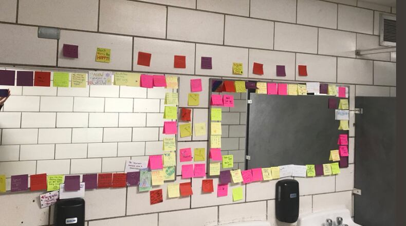 Positive notes have been going up around Middletown High School as part of a student effort. This image was posted to Twitter by Middletown High School.
