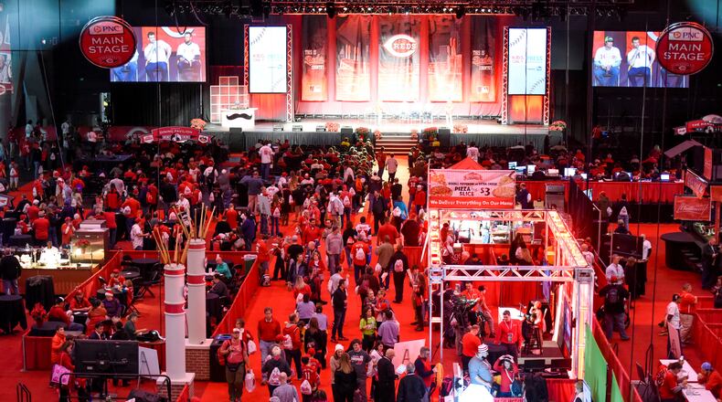Thousands of Reds fans gathered to see current and former Reds players and browse numerous displays during Redsfest on Friday, Dec 2, 2016, at Duke Energy Convention Center in Cincinnati. NICK GRAHAM/STAFF