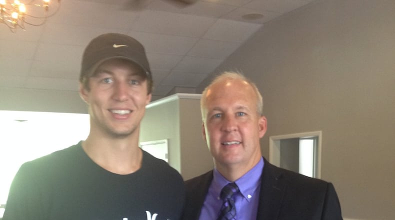 Luke Kennard, left, was introduced to the game of basketball by his father, Mark Kennard. They cherish their close relationship and are looking forward to celebrating Father’s Day together at the Cincinnati Reds game.