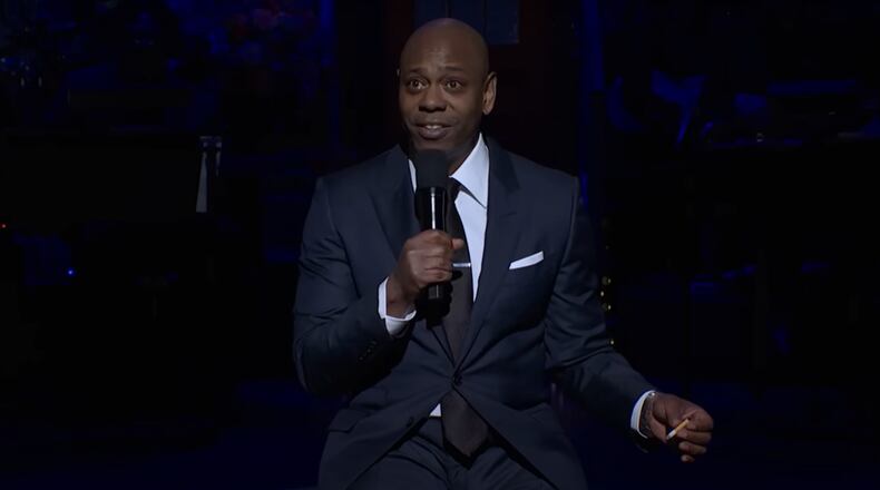 Yellow Springs-based comedian Dave Chappelle hosted Saturday Night Live on Jan. 18, 2025, referencing the Haitian community in Springfield and how he showed support during last year's turmoil over unsubstantiated rumors of pets being eaten by the immigrants. COURTESY OF SNL/YOUTUBE