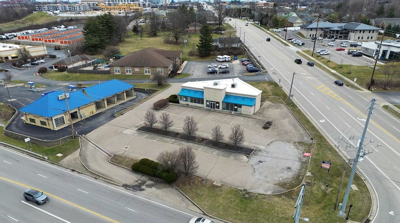 The first Wawa gas station in Ohio will go at this Cincinnati-Dayton Road location in Liberty Twp. It will replace a car wash and former gas station seen on the property Feb. 17, 2023. NICK GRAHAM/STAFF
