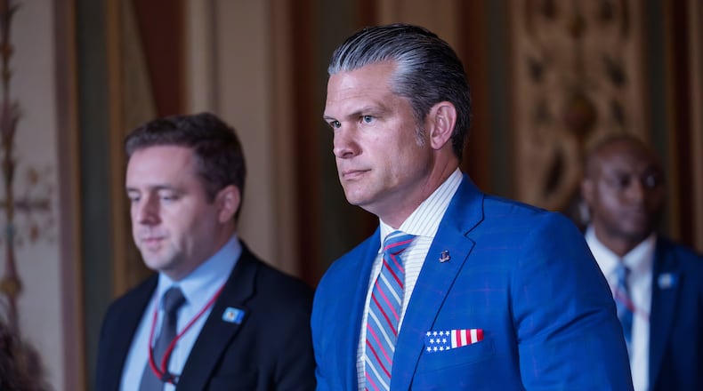 Defense Secretary Pete Hegseth arrives for a classified briefing with senators on the situation in Venezuela, at the Capitol in Washington, Wednesday, Jan. 7, 2026. (AP Photo/J. Scott Applewhite)