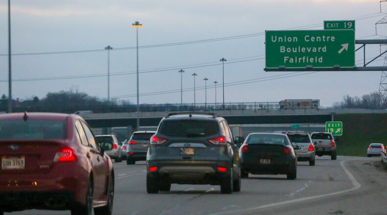 Traffic along the Union Centre Boulevard interchange ramps at I-75, Wednesday, Mar. 29, 2017. GREG LYNCH / STAFF
