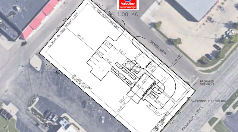 A Columbus-based developer is seeking to build a Valvoline Instant Oil Change location on North Brookwood Avenue in Hamilton. It would be the first Valvoline location in Hamilton, but there are a handful in nearby Butler County communities. PROVIDED/CITY OF HAMILTON