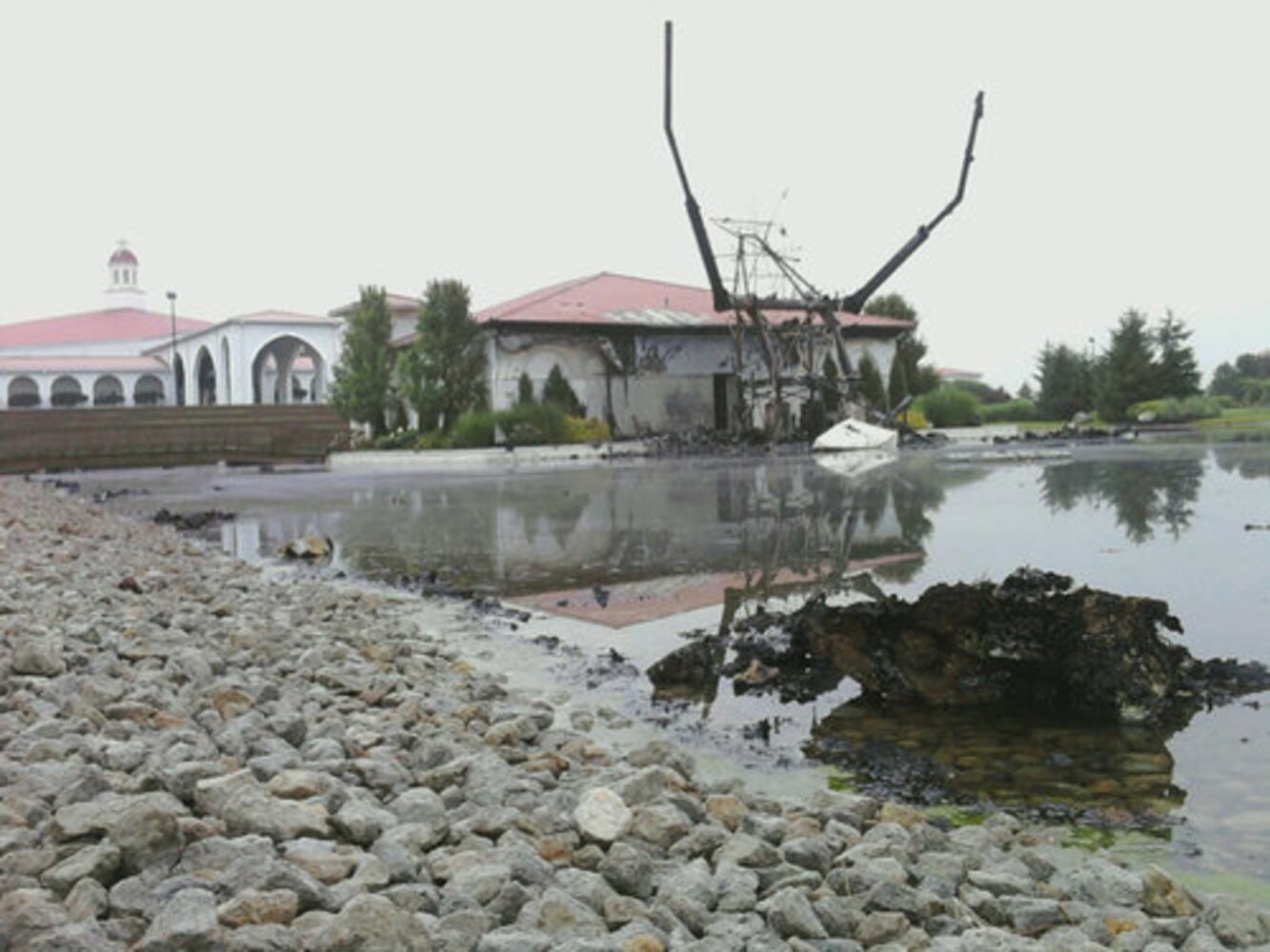 Frame of Jesus statue removed
