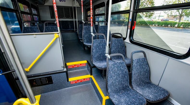 The inside of a Butler County Regional Transit Authority bus is seen here. NICK GRAHAM/FILE