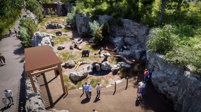 A rendering of the plan for the Cincinnati Zoo's new black bear exhibit. CONTRIBUTED
