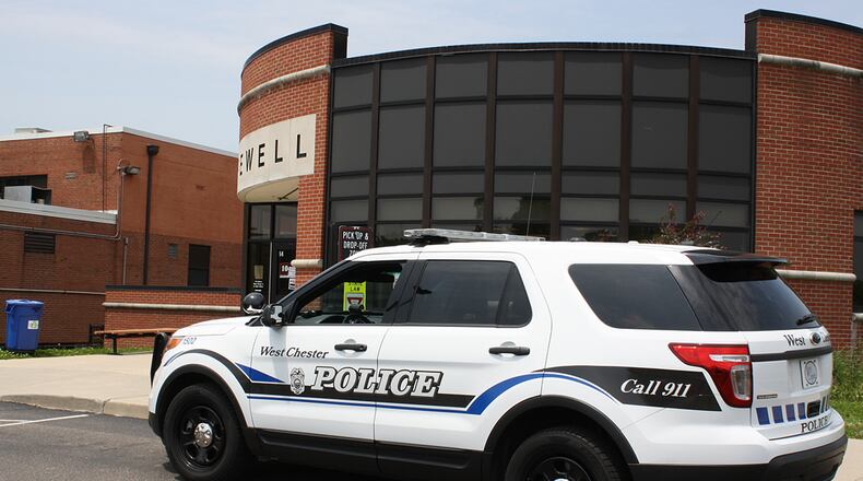A West Chester Police cruiser is positioned outside Hopewell Elementary on Cox Road. The department’s partnership with Lakota Local Schools dates back nearly two decades. CONTRIBUTED