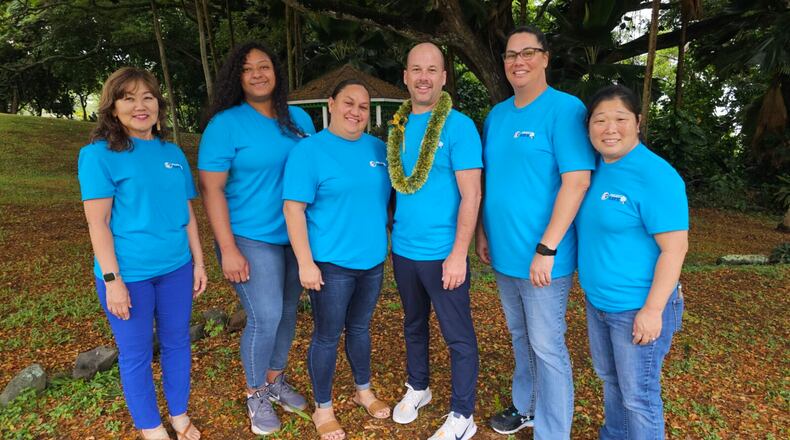 A nationally acclaimed and shared Butler Tech life skills program is now being adopted at schools halfway around the world. Butler Tech officials recently returned from working with school officials in Hawaii as they helped install its widely used “Project LIFE” transitional program for young adults with disabilities who have graduated high school and want to work towards a more independent future. Pictured in Hawaii with local school officials is Butler Tech Coordinator Shawn Hoff, fourth from left. (Provided)