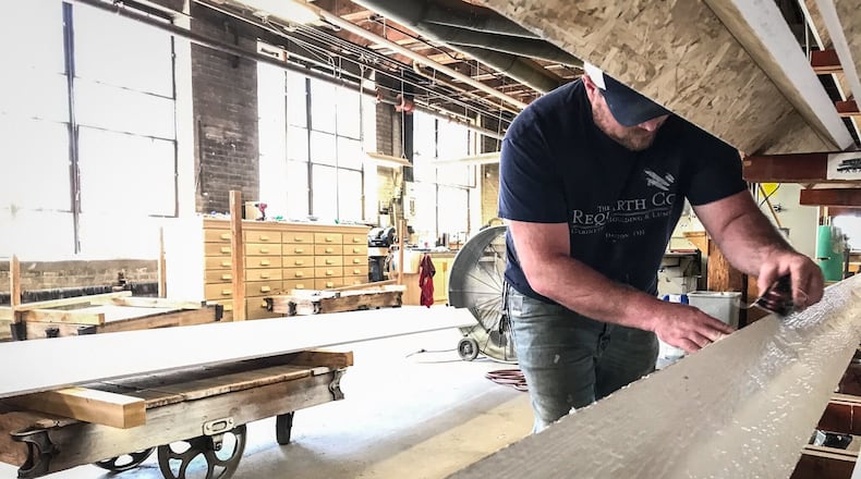 Ryan Johnston, a mill specialist for Requarth Company in Dayton, is shown in this Aug. 20, 2020, image.