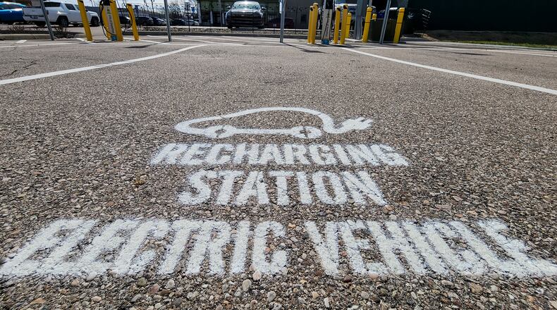 The city of Hamilton has several electric vehicle charging stations in the city with plans to add more. NICK GRAHAM/STAFF