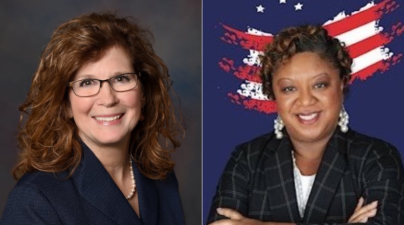 The race for Butler County Commissioner is between incumbent Republican Cindy Carpenter (left) and Democratic challenger Latisha Hazell (right).