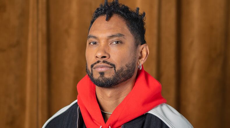 Miguel poses for a portrait in New York on Oct. 14, 2025. (AP Photo/Gary Gerard Hamilton)