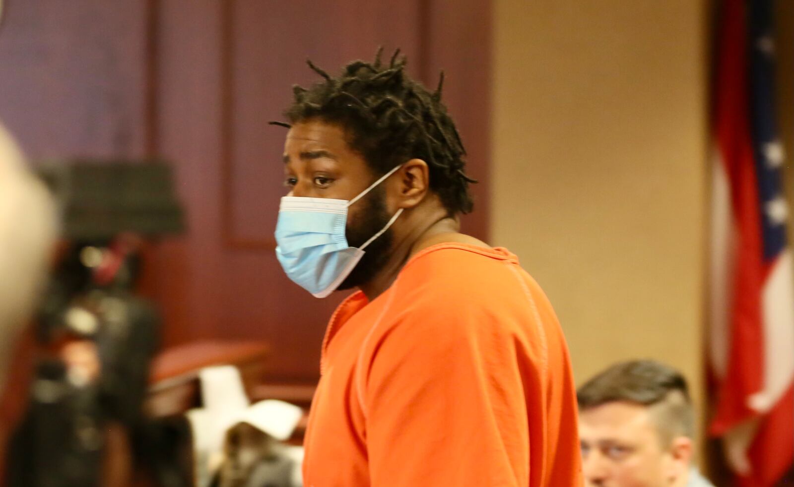 Alleged Walmart shooter Anthony F. Brown, 32, of Hamilton, was arraigned in Butler County Common Pleas Court on Friday, June 3, 2022, on several charges, including aggravated murder, murder, and aggravated robbery. He is accused of shooting and killing one man, and shooting and wounding another man while allegedly attempting to steal cell phones from the Fairfield Twp. Walmart on Princeton Road. GREG LYNCH/STAFF