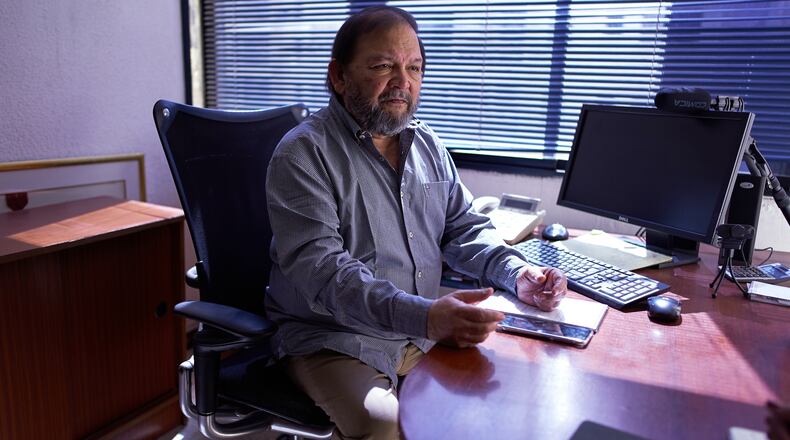 Opposition leader Andrés Velásquez sits at his office in Caracas, Venezuela, Saturday, Jan. 31, 2026. (AP Photo/Juan Pablo Arraez)