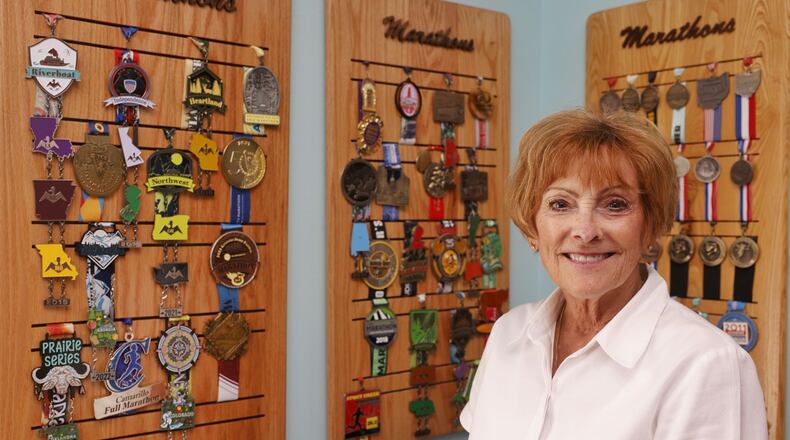 Kathy Hicks, 74, started running marathons in the 1980s and has completed marathons in all 50 states. NICK GRAHAM/STAFF