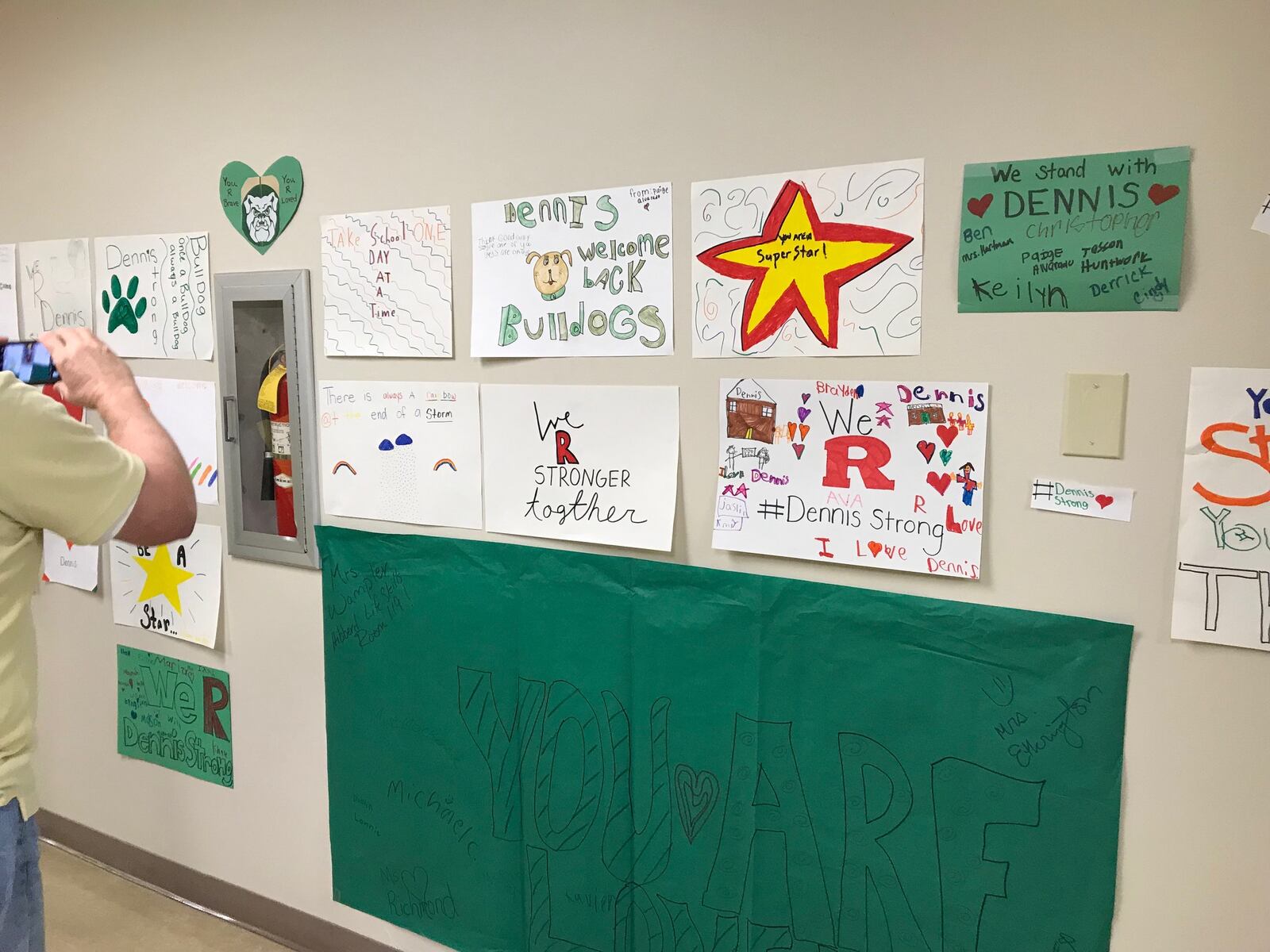 Dennis Intermediate students were welcomed back to tour and visit the school for the first time since a December school shooting. STAFF PHOTO