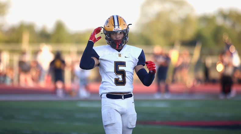 Springfield's Aaron Scott plays against Trotwood-Madison on Friday, Sept. 1, 2023, in Trotwood. David Jablonski/Staff