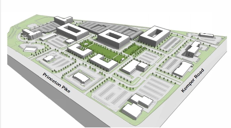 This 3D model shows how City Center Springdale will look on the former Tri-County Mall site. CONTRIBUTED