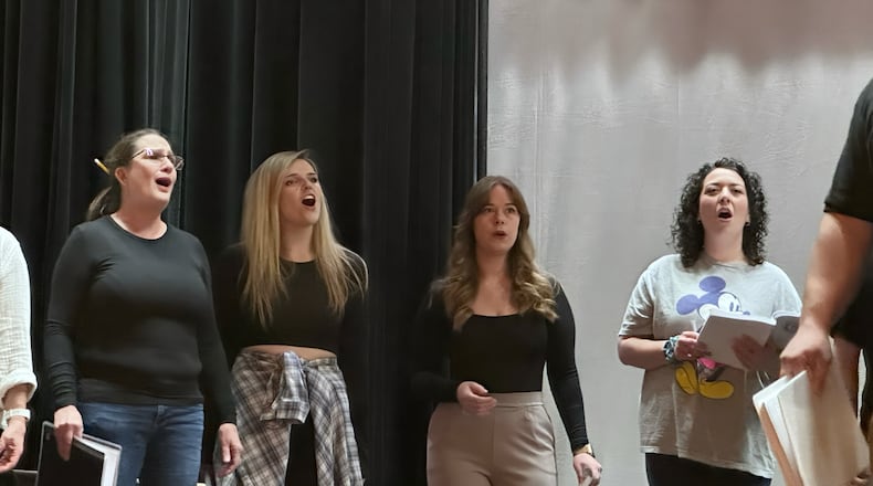 Fairfield Footlighters members rehearse “Godspell", which is on stage Feb.21-23 at the Fairfield Community Arts Center. CONTRIBUTED