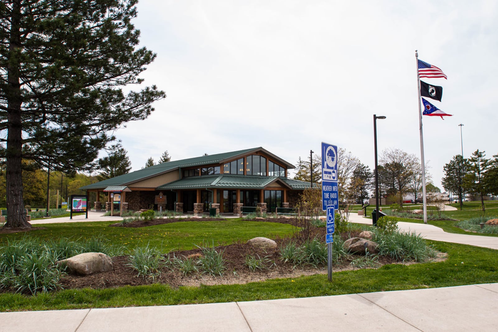Two new rest stops are coming to I-75 in Butler County, just south of the SR 63 interchange in Monroe. The stops will feature more truck parking and many new features, say state transportation officials. Pictured is a similarly designed and recently opened rest stop in Preble County along I-70. (Provided)