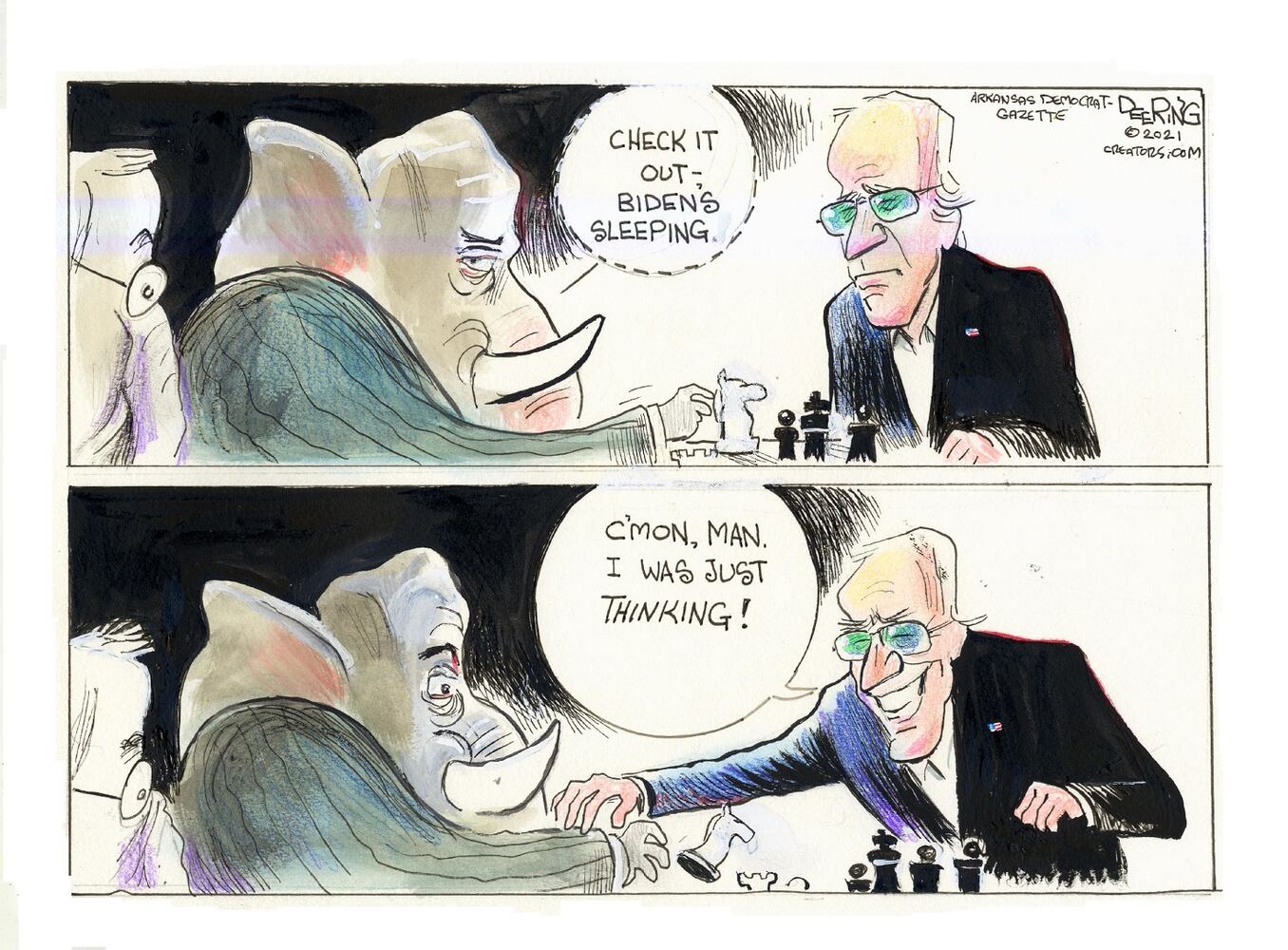 Week in cartoons: Biden press conference, Georgia voting rules and more