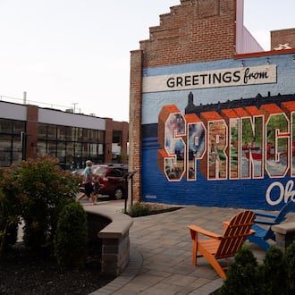 Downtown Springfield, Ohio, Oct. 6, 2024. Thousands of Haitians have settled in the city, and the majority of them have lawful status, often through the Temporary Protected Status program. (Erin Schaff/The New York Times)