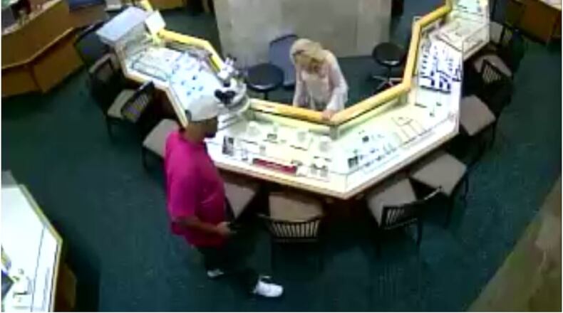 Security camera photo of the suspect in Rogers Jewelers theft. CONTRIBUTED/MIDDLETOWN DIVISION OF POLICE