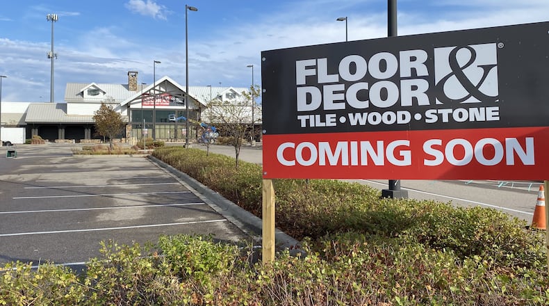 A massive, once-abandoned Butler County outdoors store is being transformed into a giant one specializing in decorating the indoors. The former Cabela’s mega-store near the Interstate 75 and Liberty Way interchange is in the middle of a makeover to become southwest Ohio’s second Floor & Decor store. (Photo by Michael D. Clark/Journal-News)