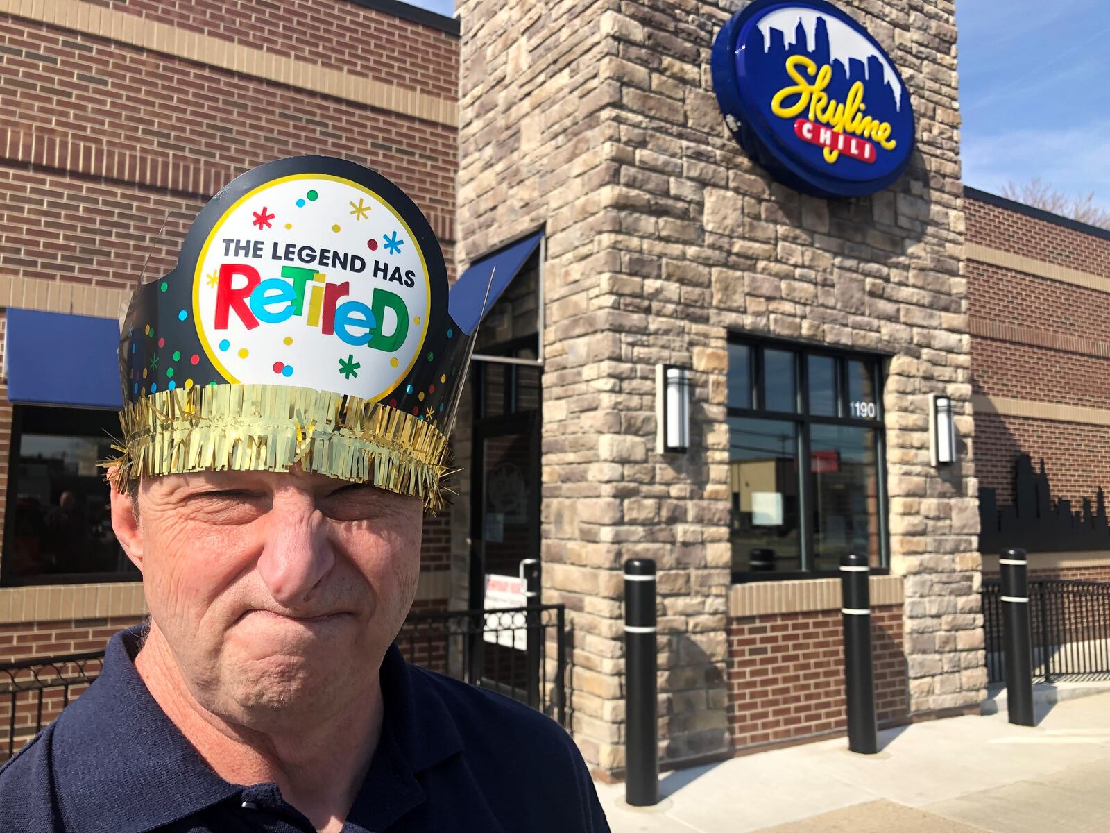 Duane Sparks, 52, retired this year after working for Skyline Chili for 35 years. The restaurant owners hosted an open house for Sparks. RICK McCRABB/STAFF