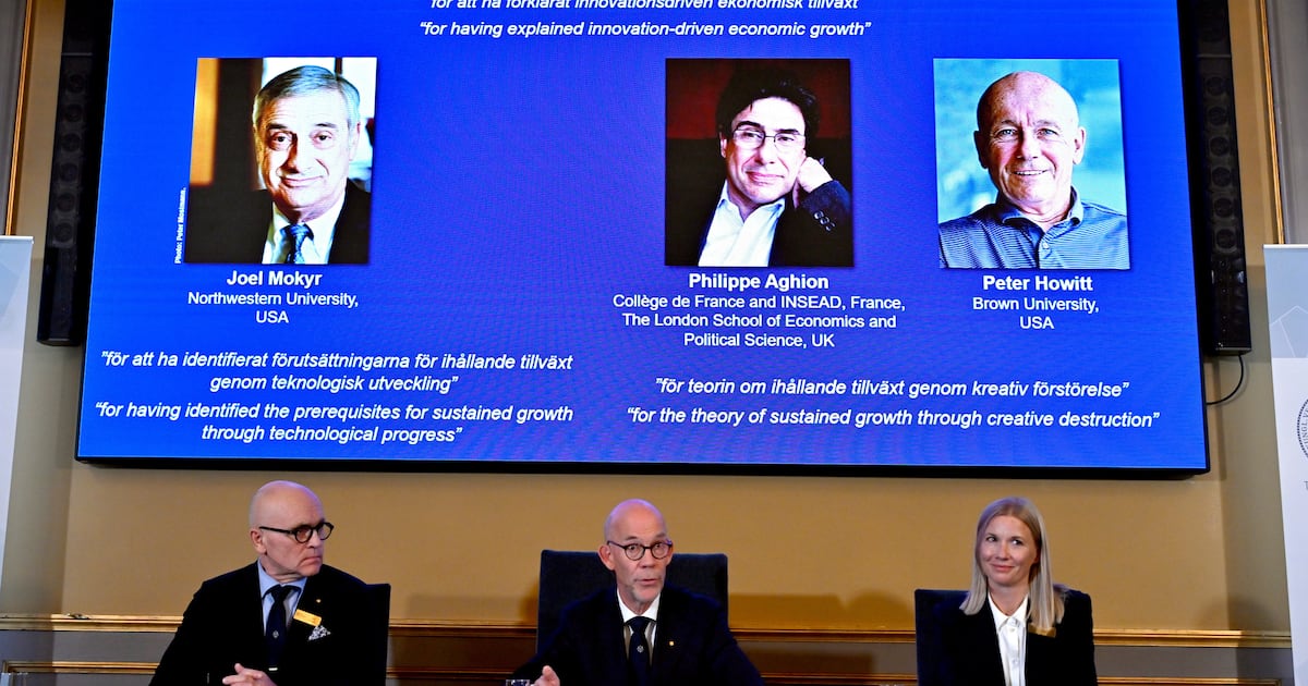 Nobel economics prize goes to 3 researchers for explaining innovation-driven economic...
