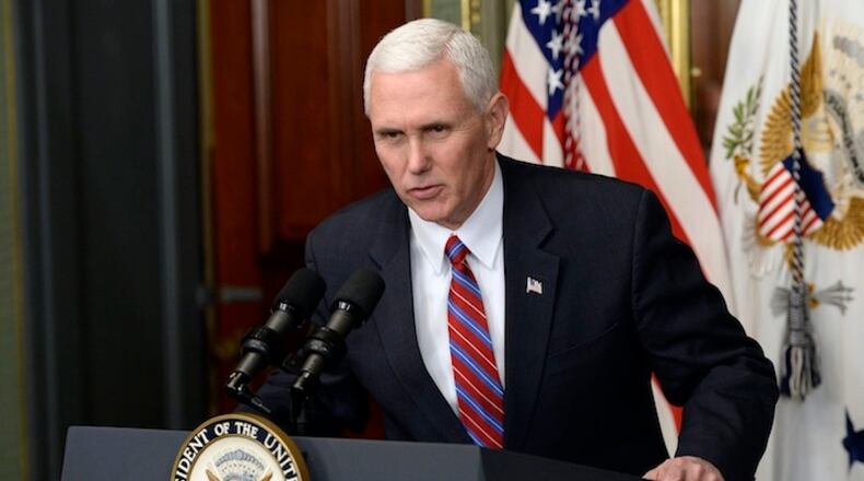 Vice President Mike Pence speaks on March 2, 2017, in Washington, D.C. (Olivier Douliery/Abaca Press/TNS)